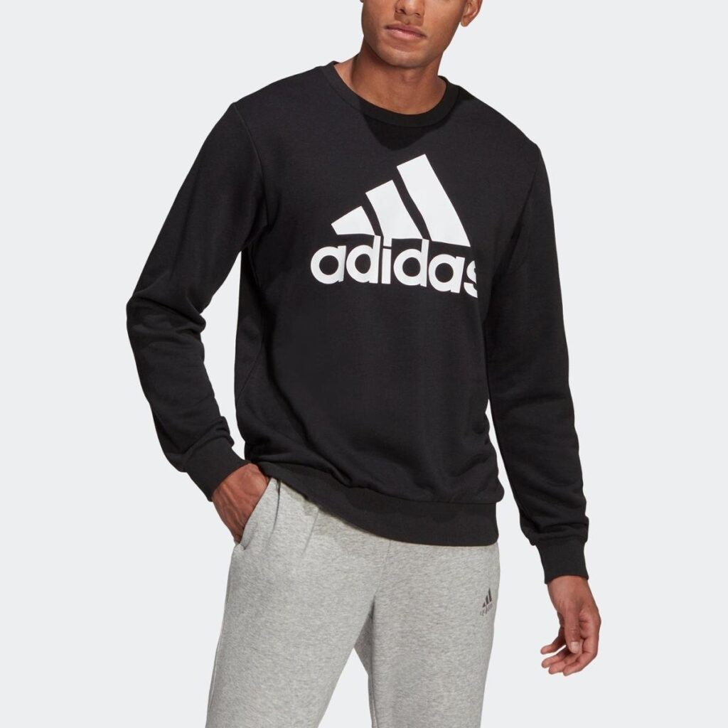 BLUSA MOLETOM ADIDAS GOLA CARECA PRETO