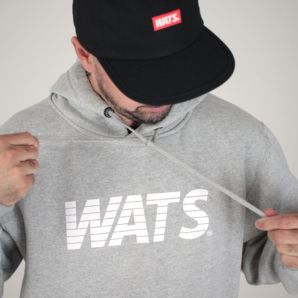 BLUSA MOLETOM WATS LOGO RETRO - CINZA