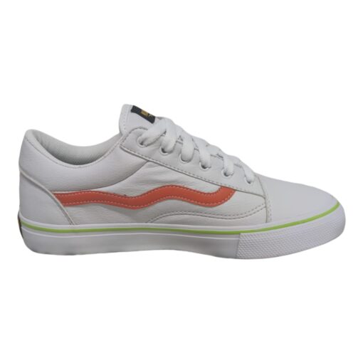 TÊNIS MAD RATS OLD SCHOOL PU BRANCO/LARANJA