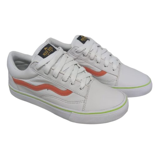 Tênis Mad Rats OldSchool PU Branco/Laranja - Tênis Feminino