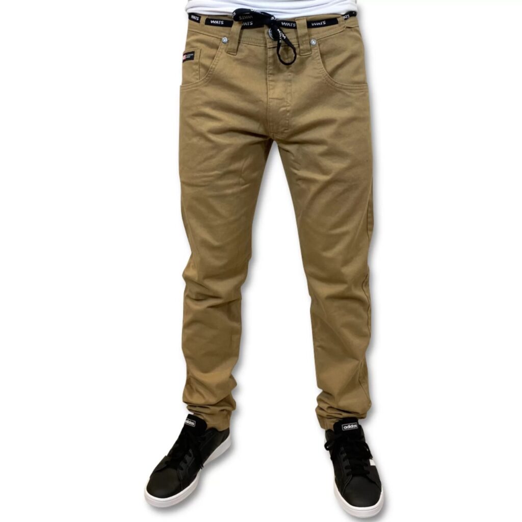 CALÇA WATS  SARJA  TRADICIONAL- BEGE