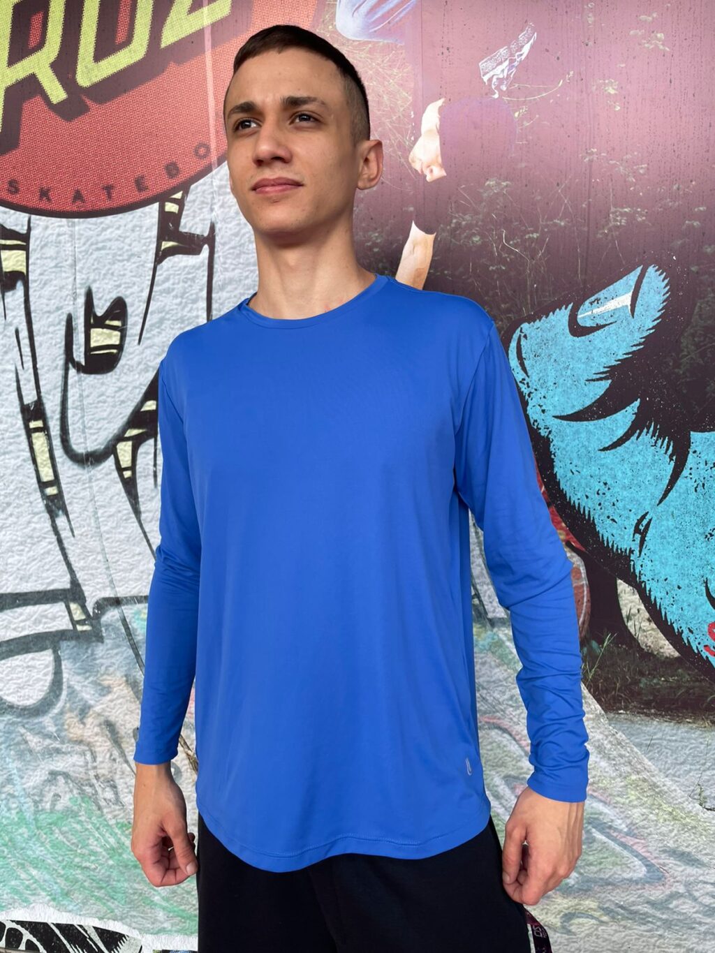 Camiseta Lupo Basica com proteção UV50 manga longa AZUL