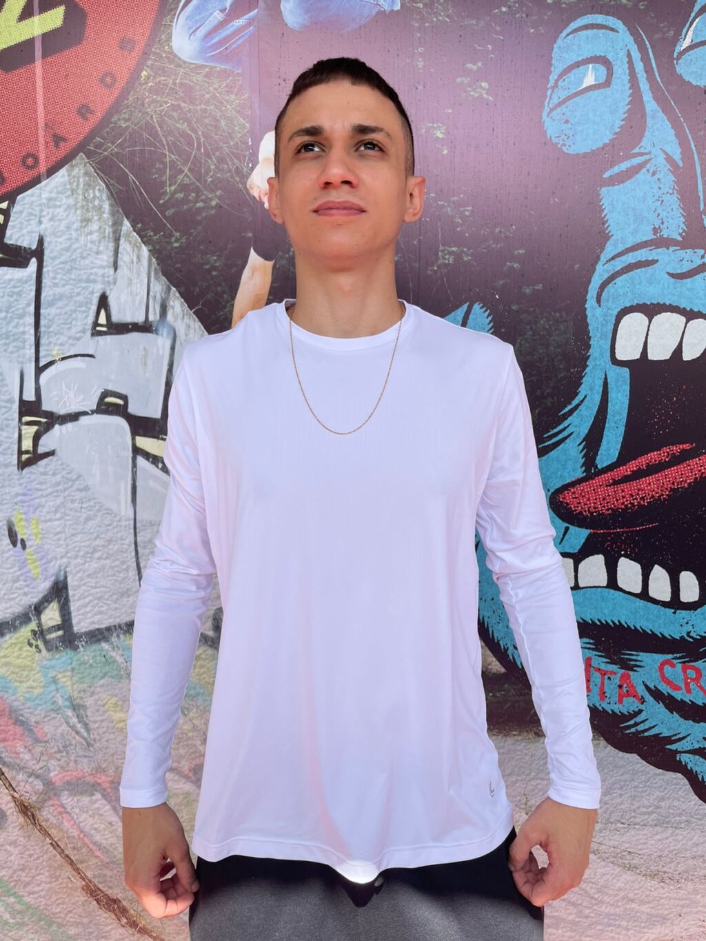 Camiseta Lupo Basica com proteção UV50 manga longa BRANCO