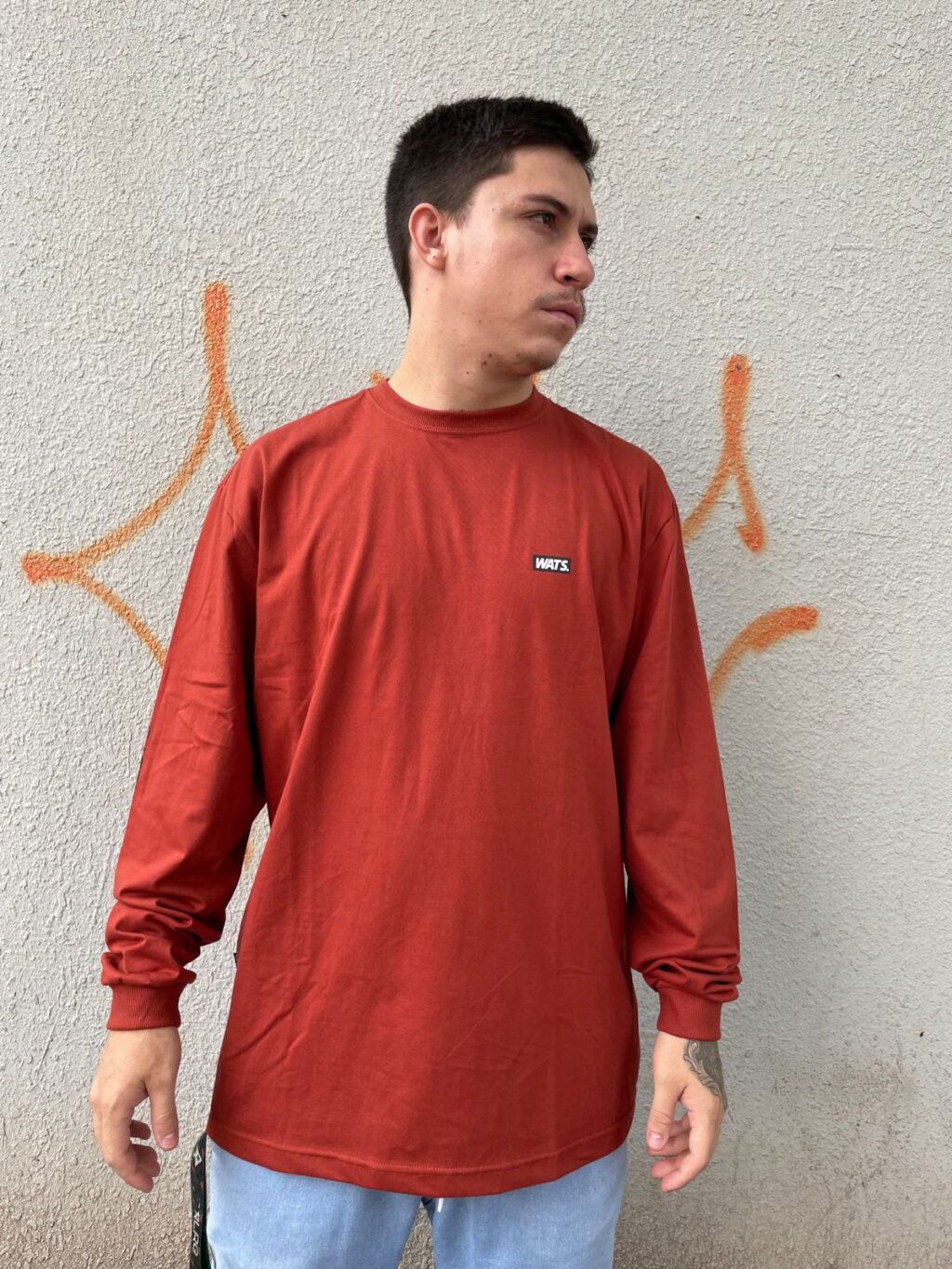 CAMISETA  WATS SMALL BOX ML - TIJOLO