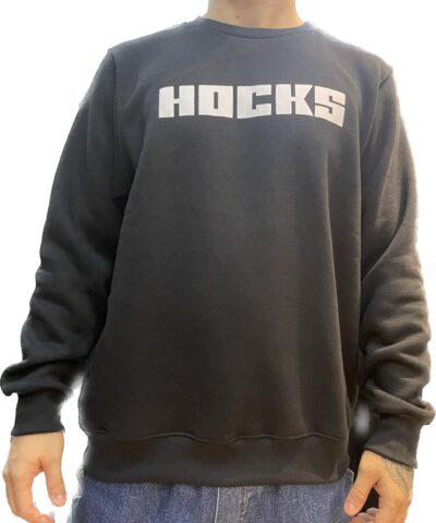 BLUSA MOLETOM  HOCKS GOLA CARECA LOGO LETTE - PRETO