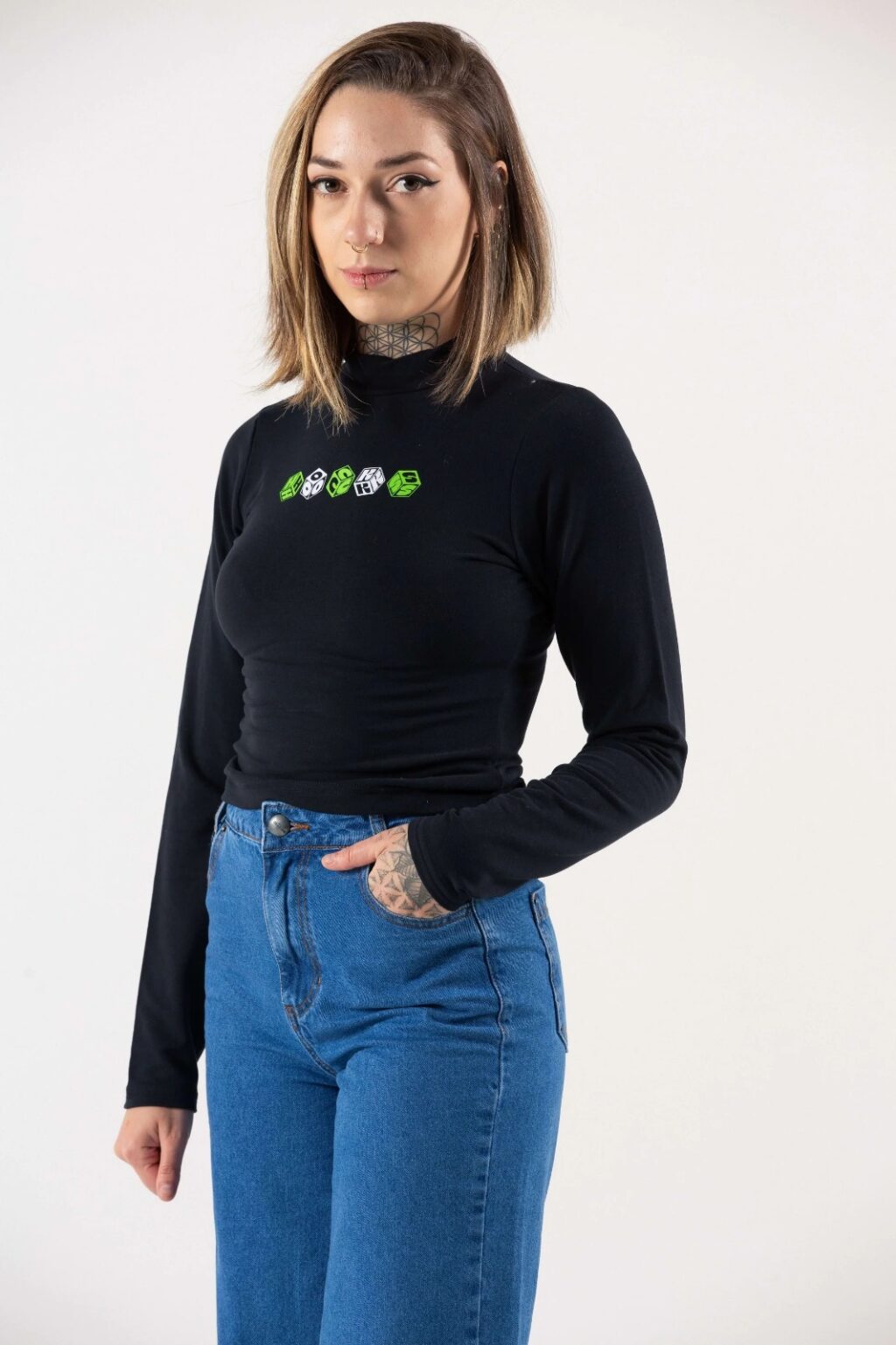 CAMISETA FEMININA HOCKS MALHA RELACAO ML - PRETO - Image 2