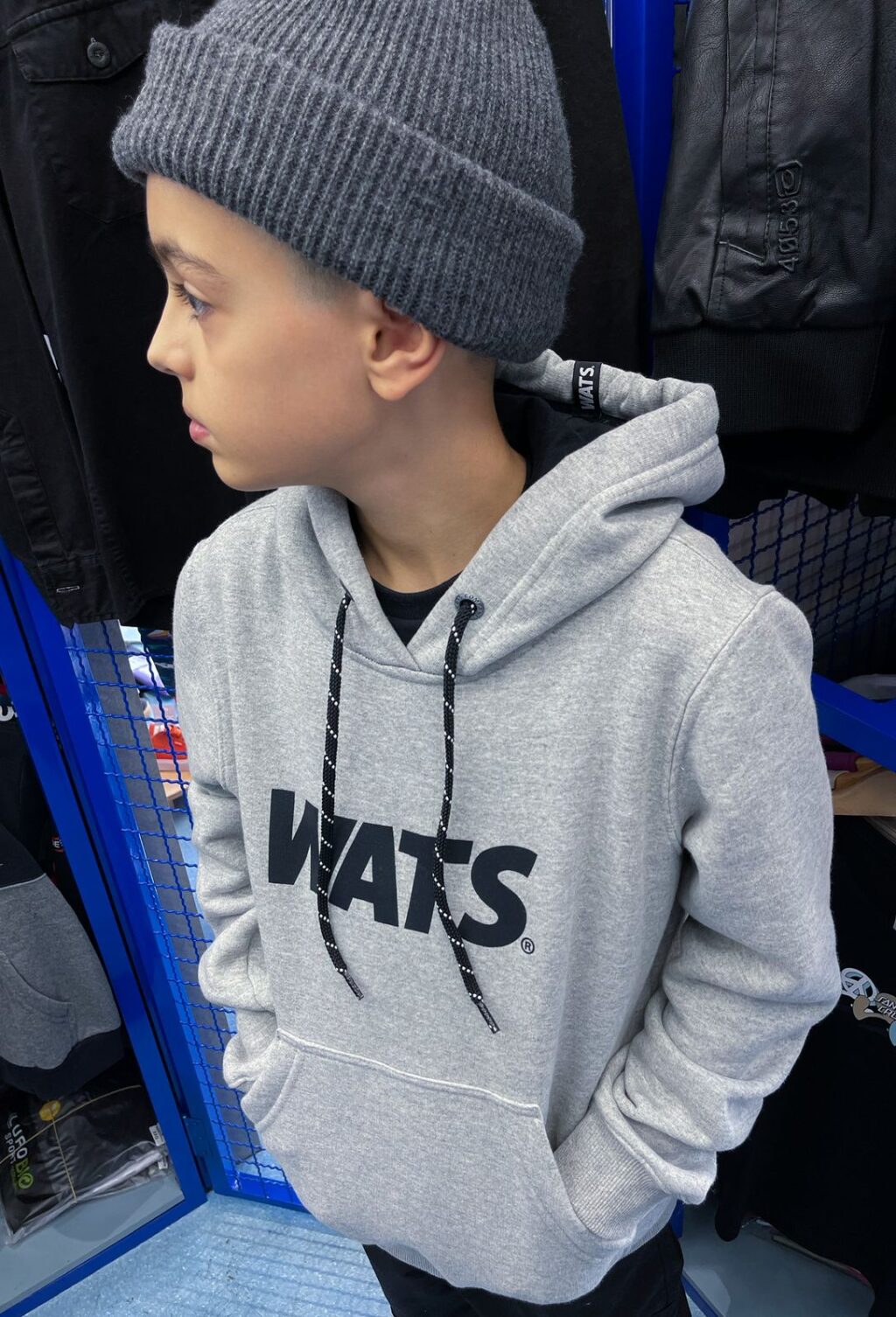 BLUSA MOLETOM WATS INFANTIL LOGO - CINZA