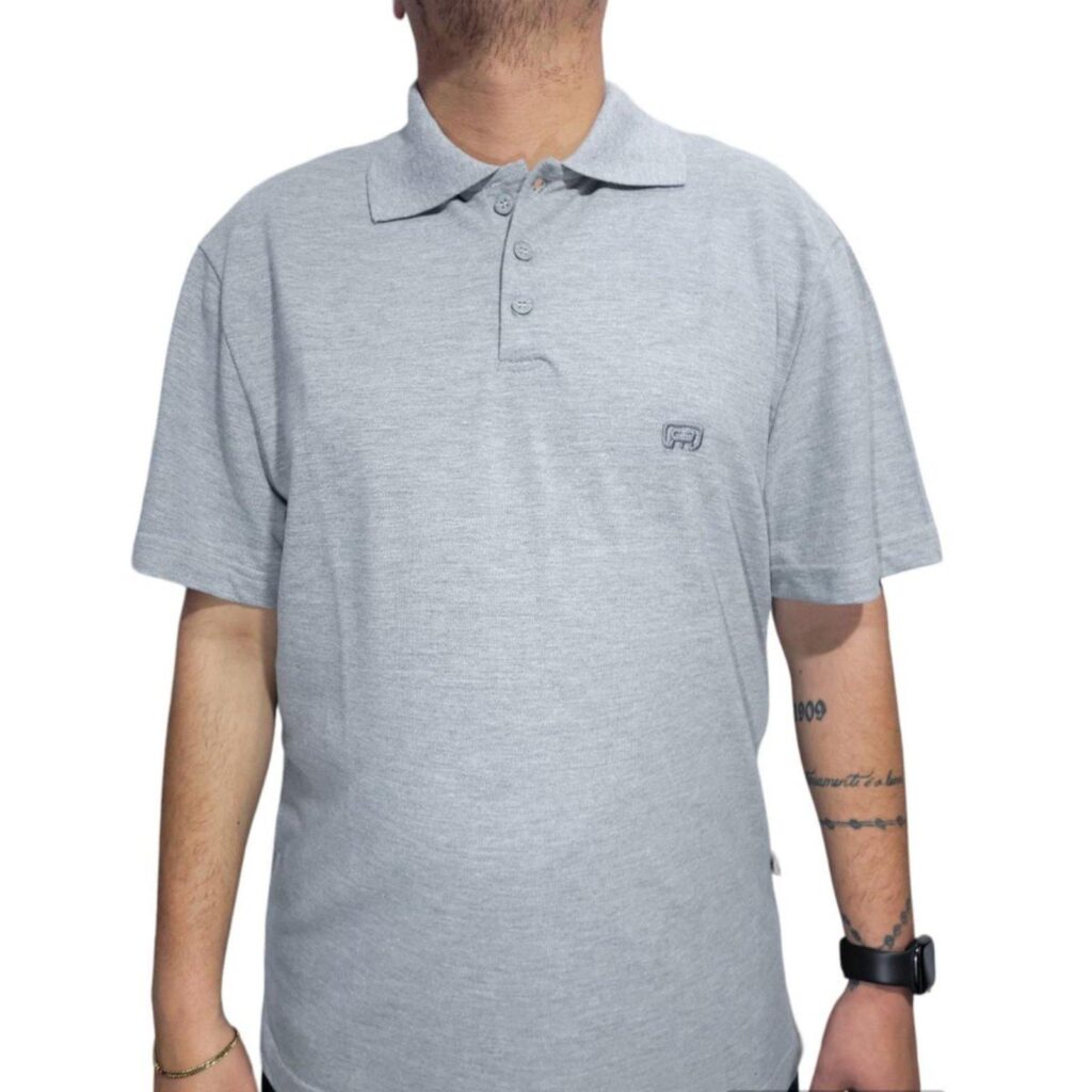 CAMISETA POLO HOCKS ADULTO COLORS - CINZA