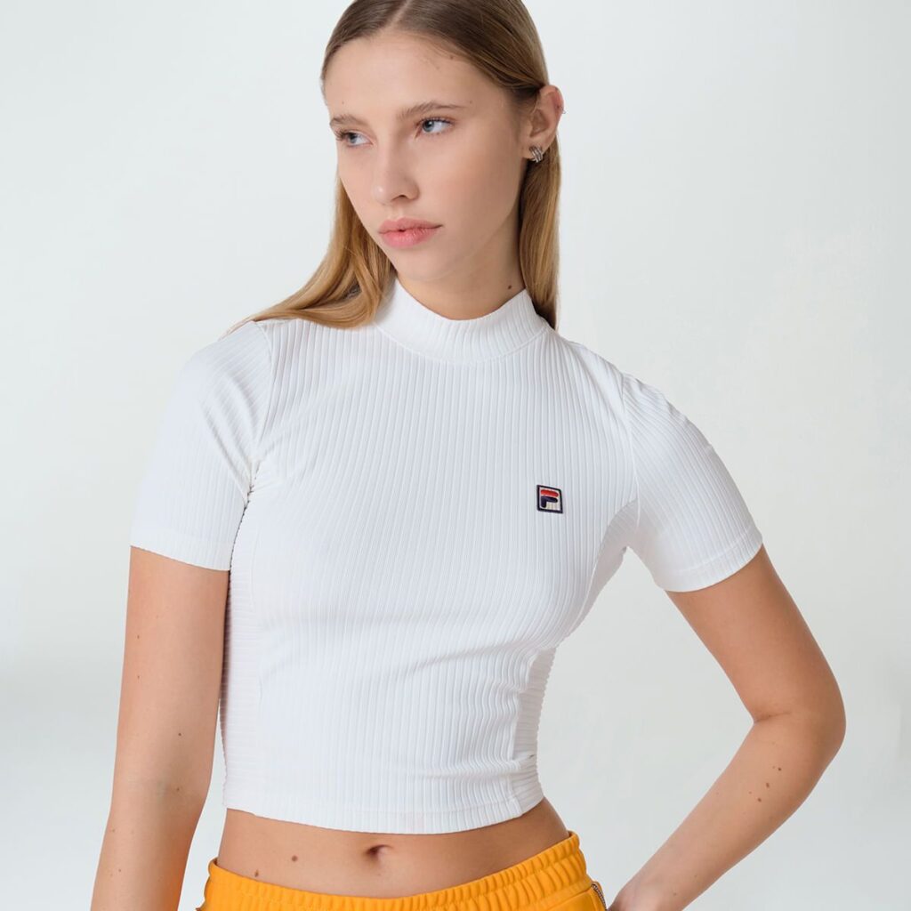CAMISETA FILA FEMININA F - BOX CANELADA - OFF WHITE