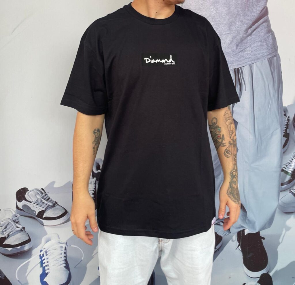 CAMISETA  DIAMOND OG MINI BOX TEE - PRETO