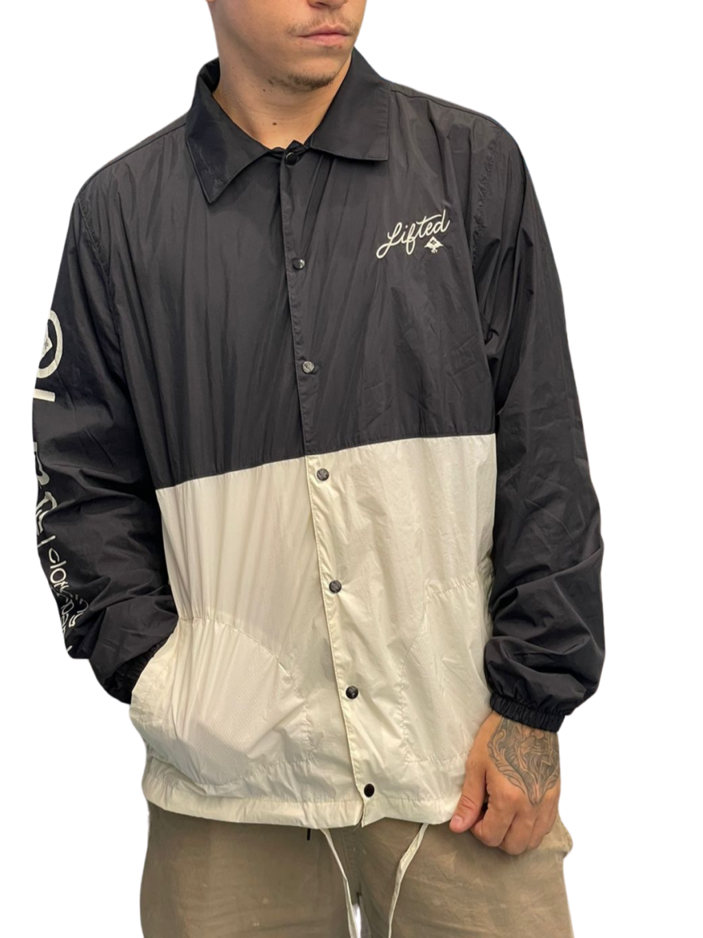 JAQUETA LRG CLASSIC LIFTER COACHES - PRETO + OFF WHITE