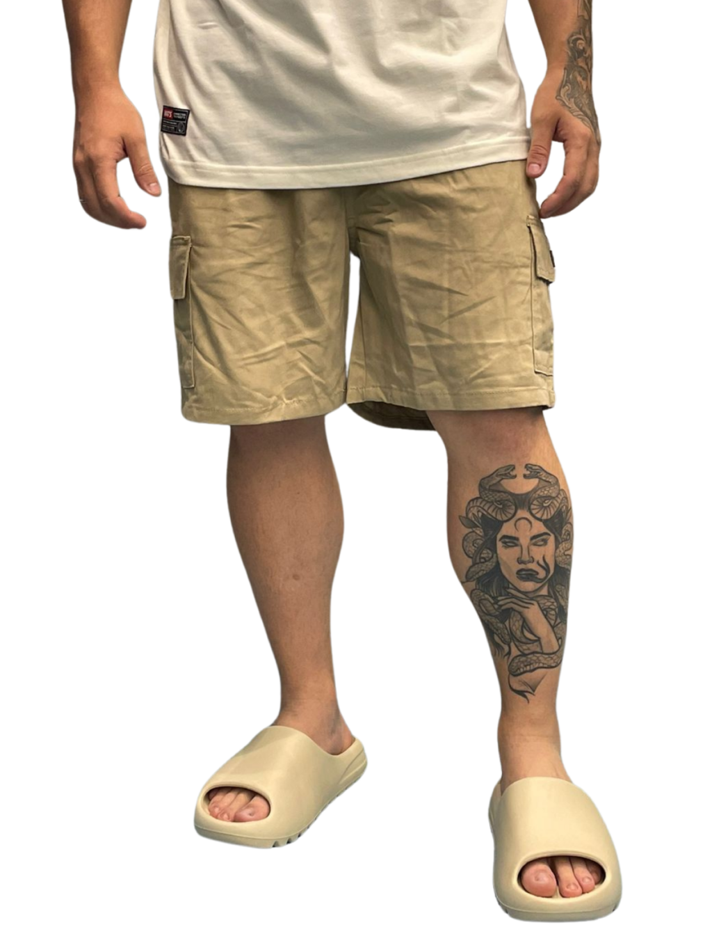 SHORT BANKS CARGO CURTO - BEGE