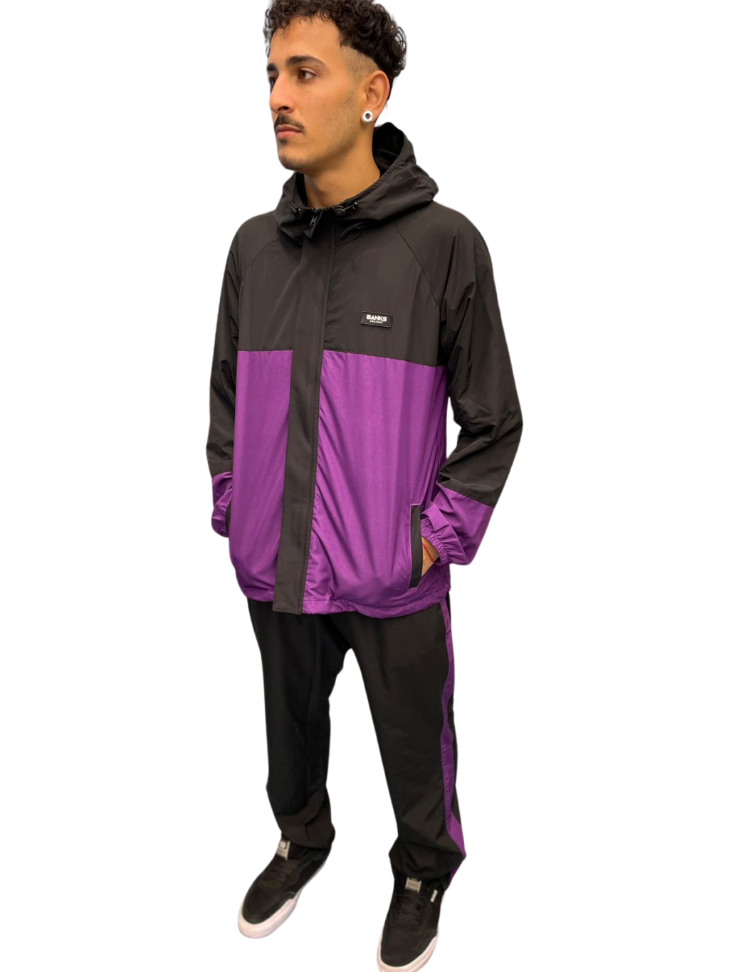 CALÇA BANKS TACTEL - PRETO + ROXO - Image 4