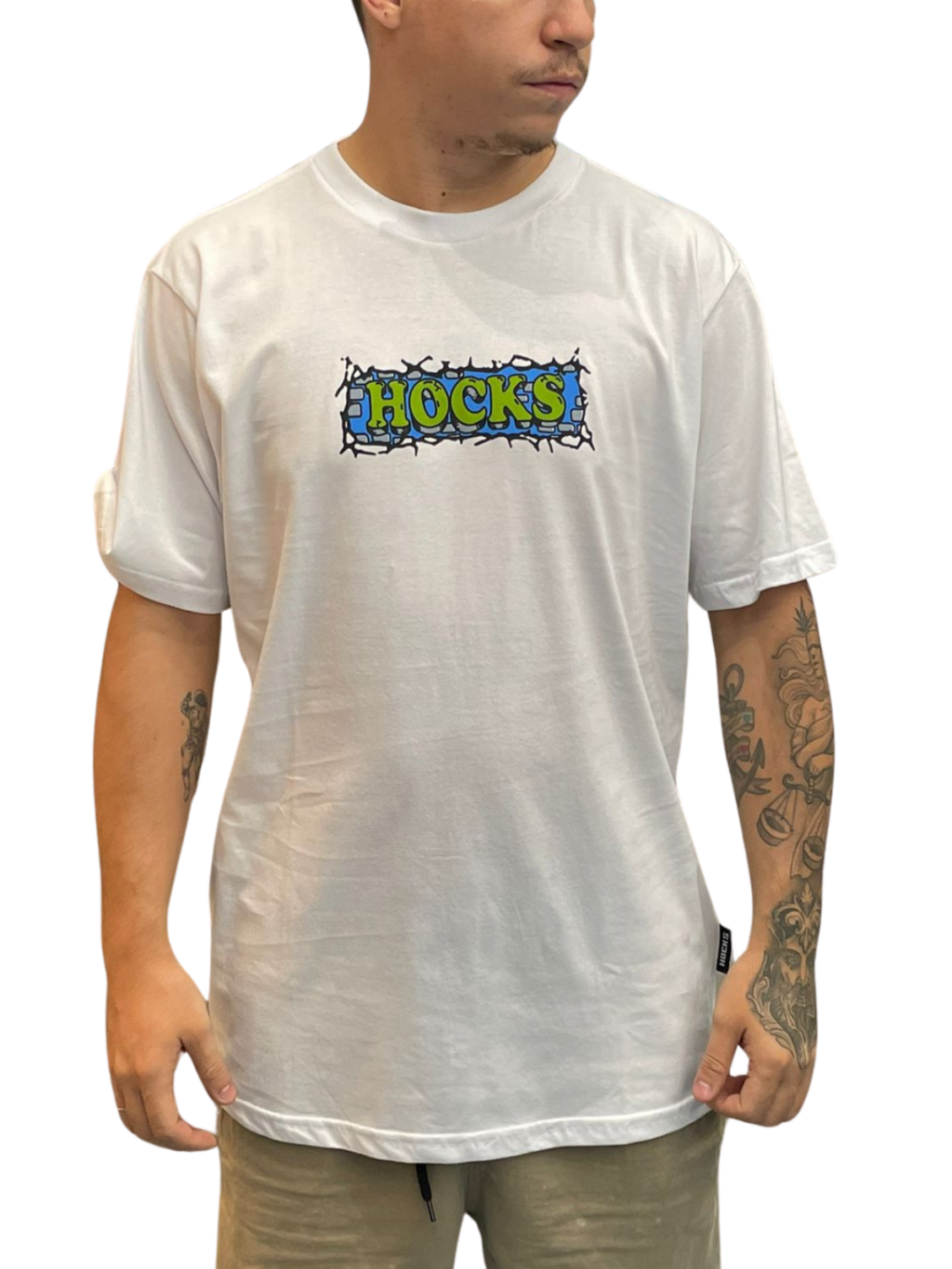 CAMISETA HOCKS  ADULTO MURO - BRANCO