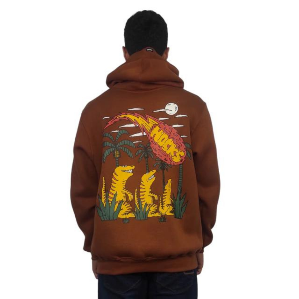BLUSA MOLETOM HOCKS CANGURU DINO - MARROM - Image 2