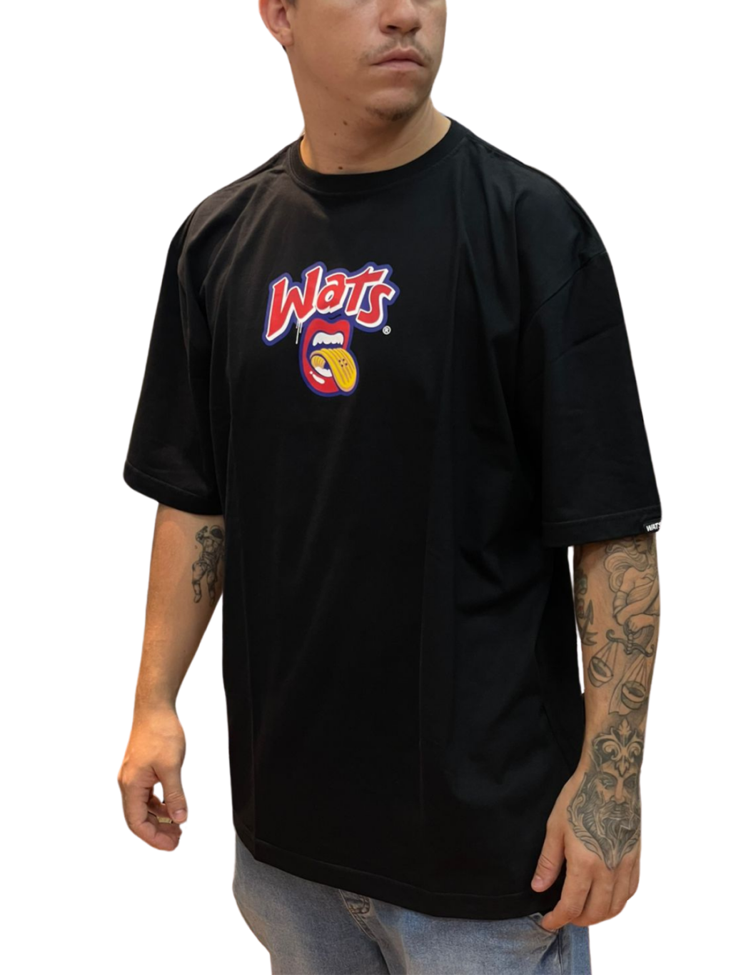 CAMISETA  WATS CHIPS - PRETO