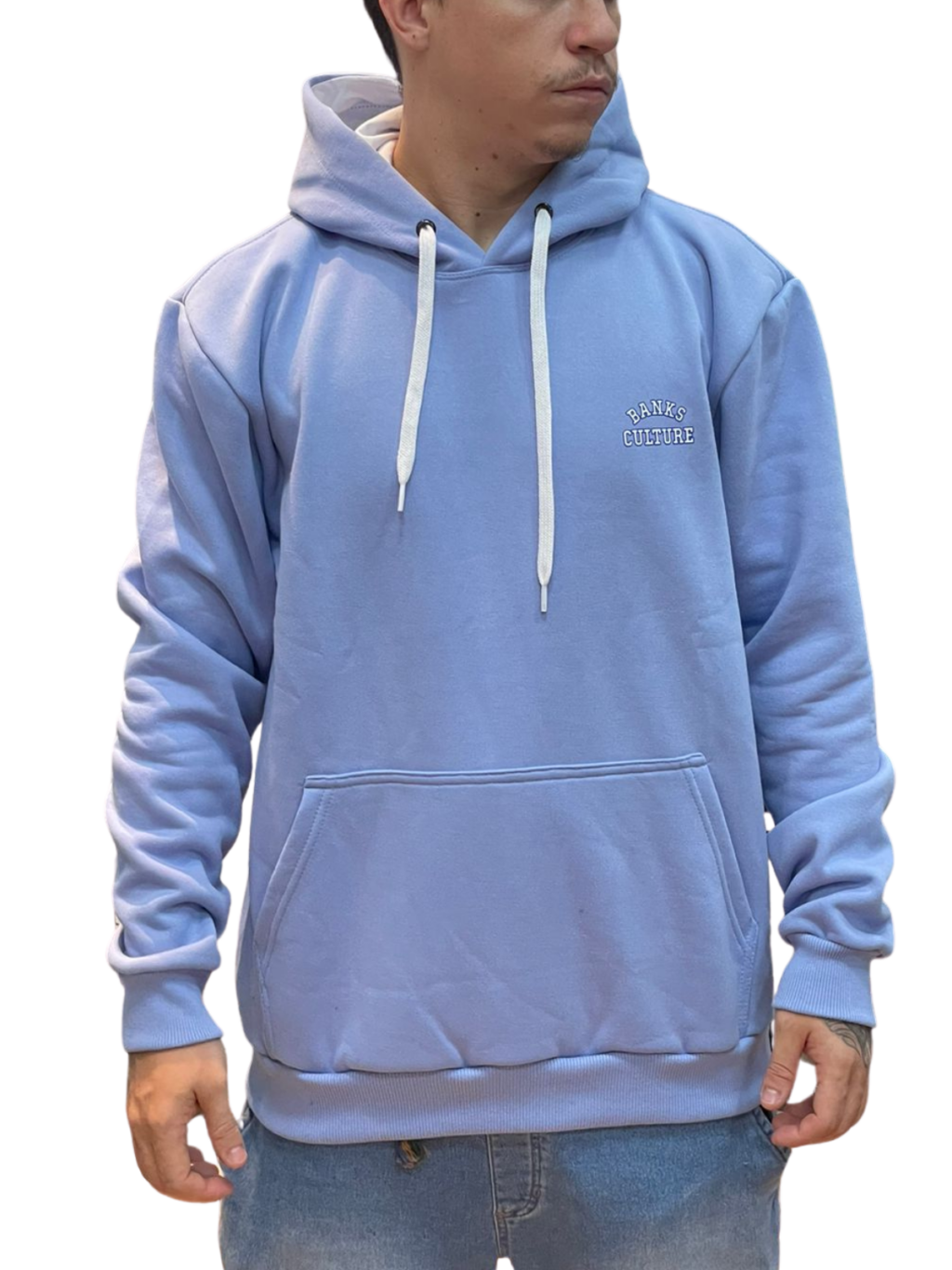 BLUSA MOLETOM BANKS LOGO BANKS CULTURE - AZUL CELESTE