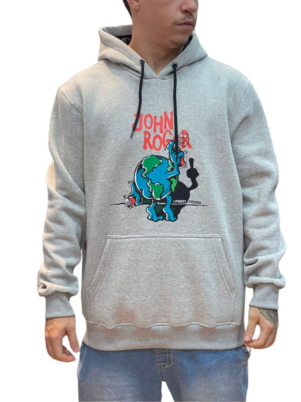 BLUSA MOLETOM JOHN ROGER SPRAY GANG CREW - MESCLA