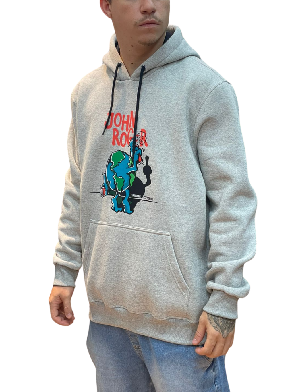 BLUSA MOLETOM JOHN ROGER SPRAY GANG CREW - MESCLA - Image 2