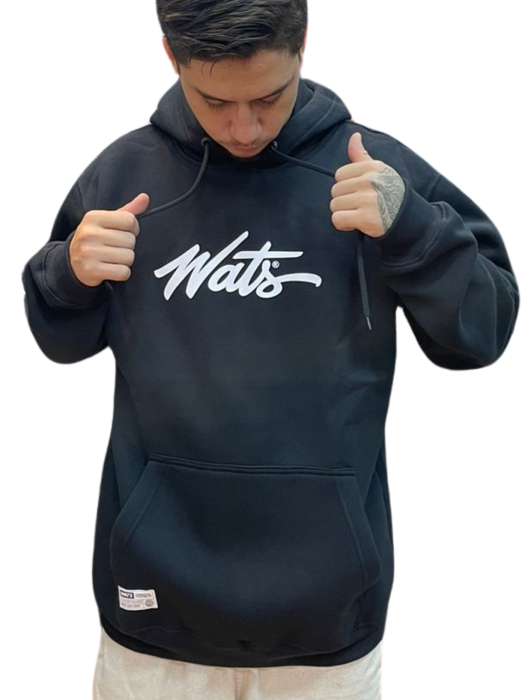 BLUSA MOLETOM WATS TAG - PRETO