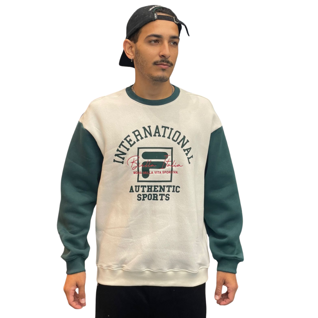 BLUSA MOLETOM FILA UC AUTHENTIC SPORT - OFF WHITE