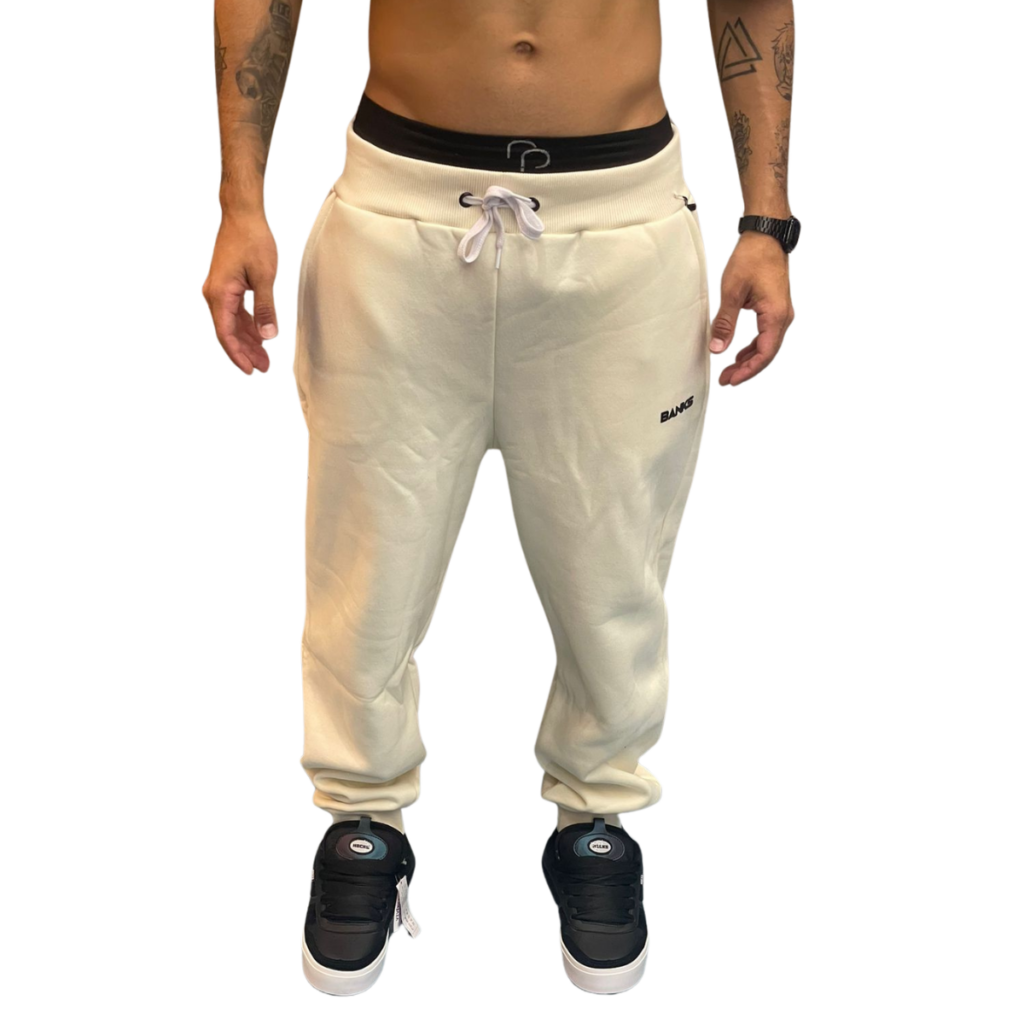 CALÇA MOLETOM BANKS BASIC - OFF WHITE