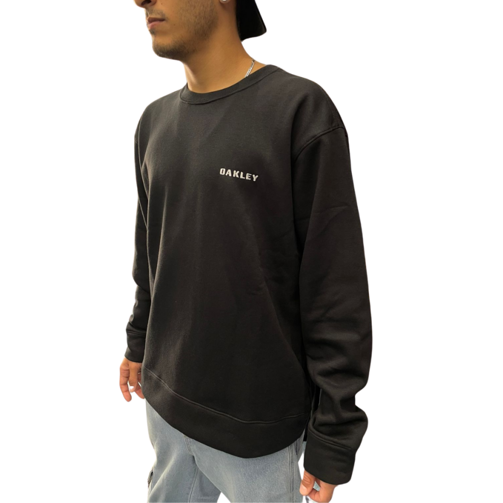 BLUSA MOLETOM OAKLEY GOLA CARECA BARK CREW - PRETO - Image 2