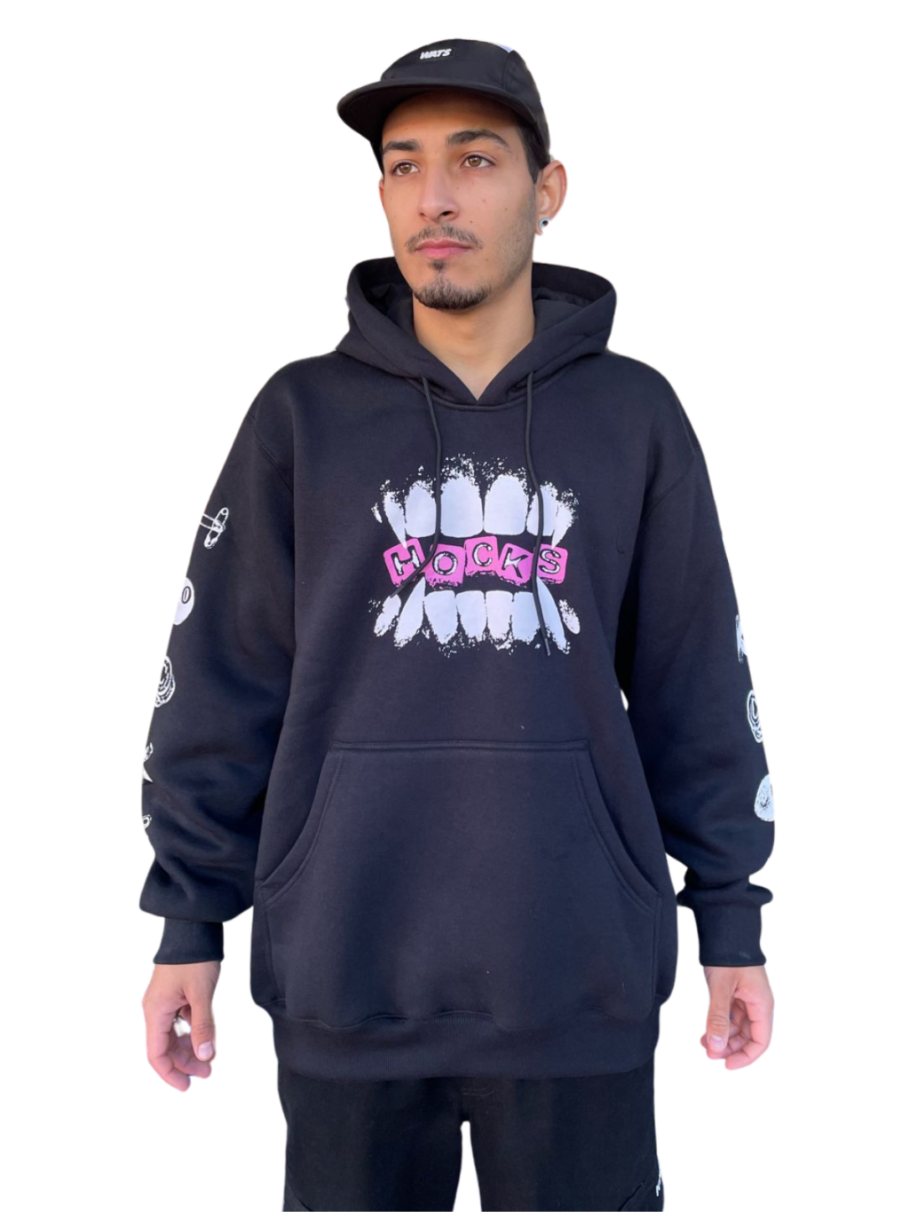 BLUSA MOLETOM HOCKS TAMANHO ESPECIAL PUNK - PRETO - Image 3