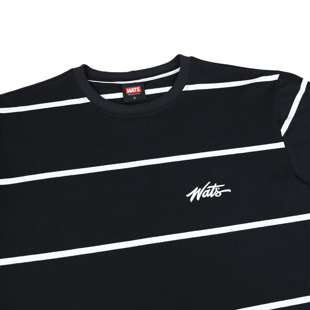 CAMISETA  WATS MANGA LONGA LISTRADA TAG - PRETO - Image 2
