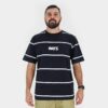 CAMISETA WATS LISTRADA LOGO CENTRAL - PRETO