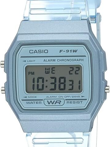 RELOGIO DE PULSO CASIO STANDAR F-91WS-2DF-SC - AZUL CRISTAL