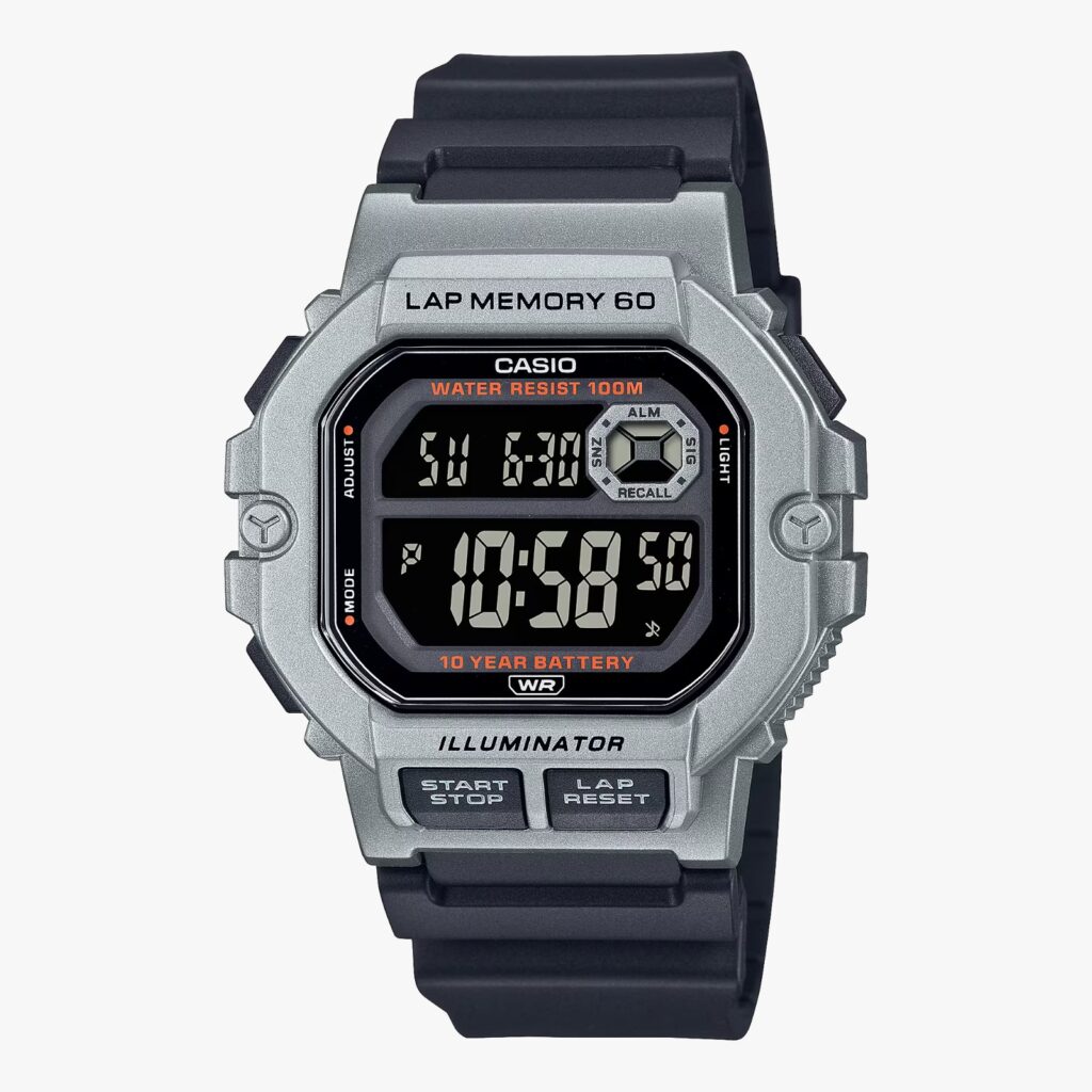 RELOGIO DE PULSO CASIO  STANDAR DIGI - WS-1400H-1BVDF-SC - PRETO+PRATA
