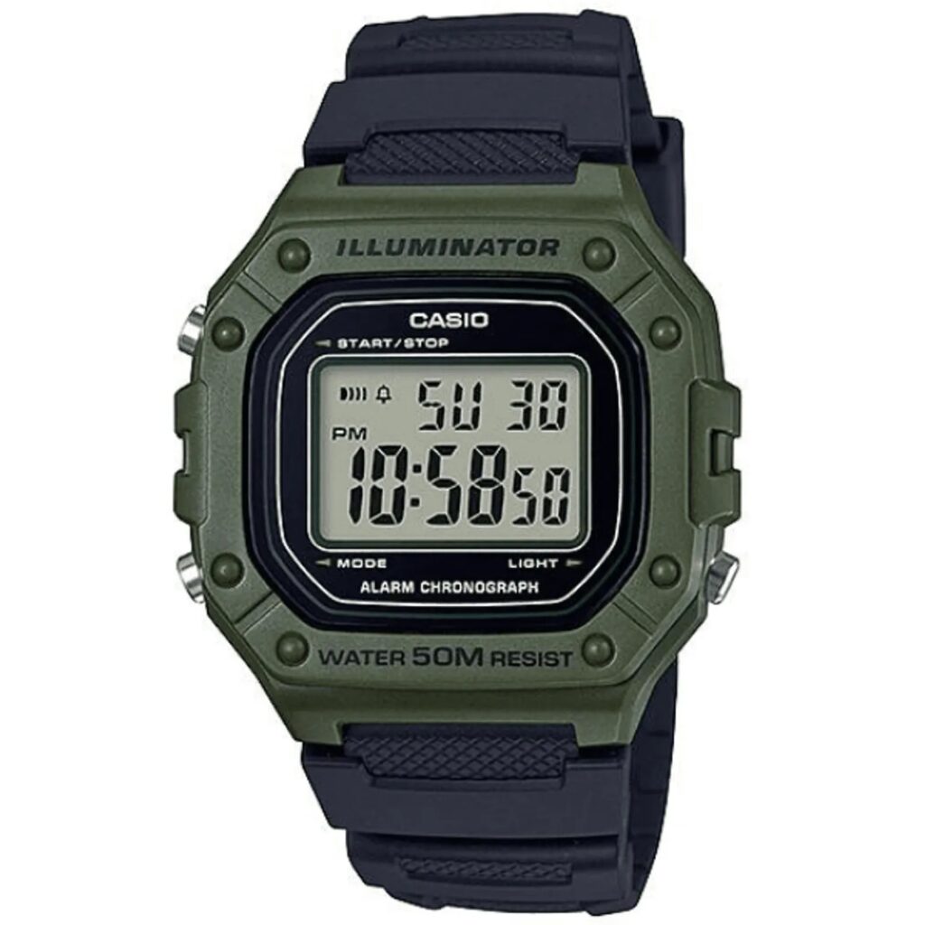 RELOGIO DE PULSO CASIO  STANDAR DIGI - W-218H-3AVDF-SC - VERDE+PRETO