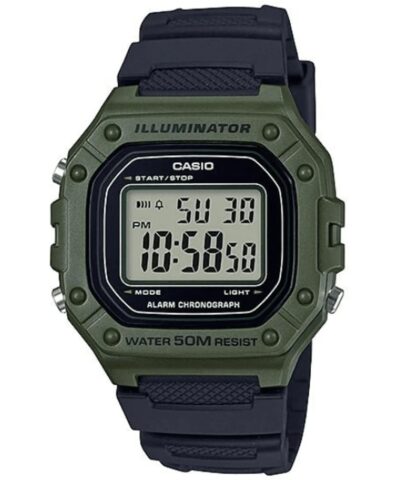 RELOGIO DE PULSO CASIO  STANDAR DIGI - W-218H-3AVDF-SC - VERDE+PRETO
